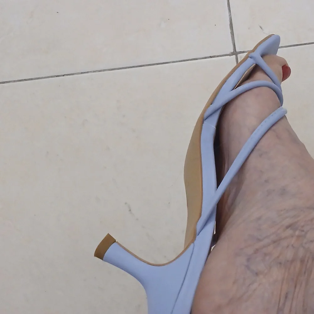 H by Halston Light Blue Strappy Square-Toe Sandals